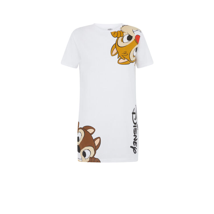 Túnica de manga corta con estampado de chip y chop tatiz blanco.