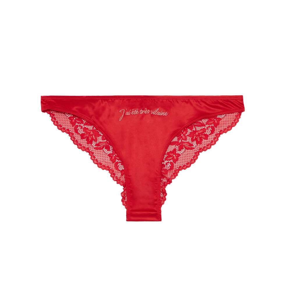 Braguita de encaje con lazos y cascabeles - rojo rojo.