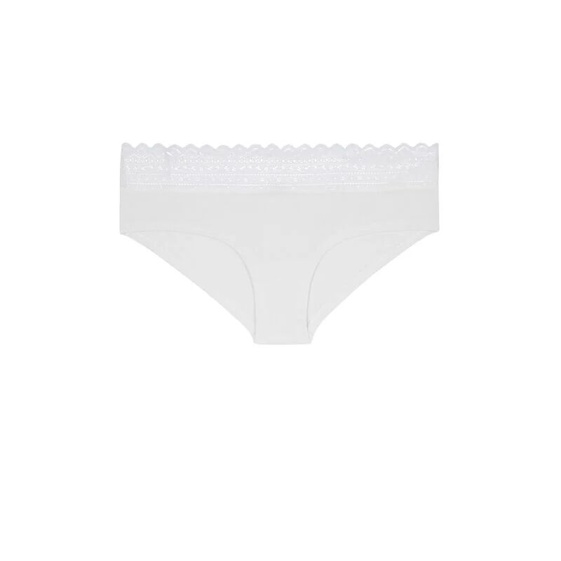 Braguita culotte de algodón con encaje - crudo Braguita culotte de algodón con encaje - crudo;