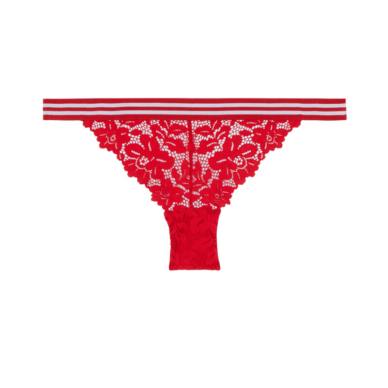 Braguita de encaje y elástico bicolor - roja Braguita de encaje y elástico bicolor - roja;