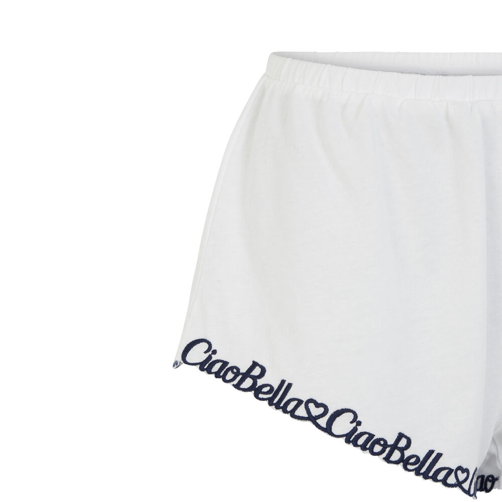 Short bordado ciao bella - blanco blanco.