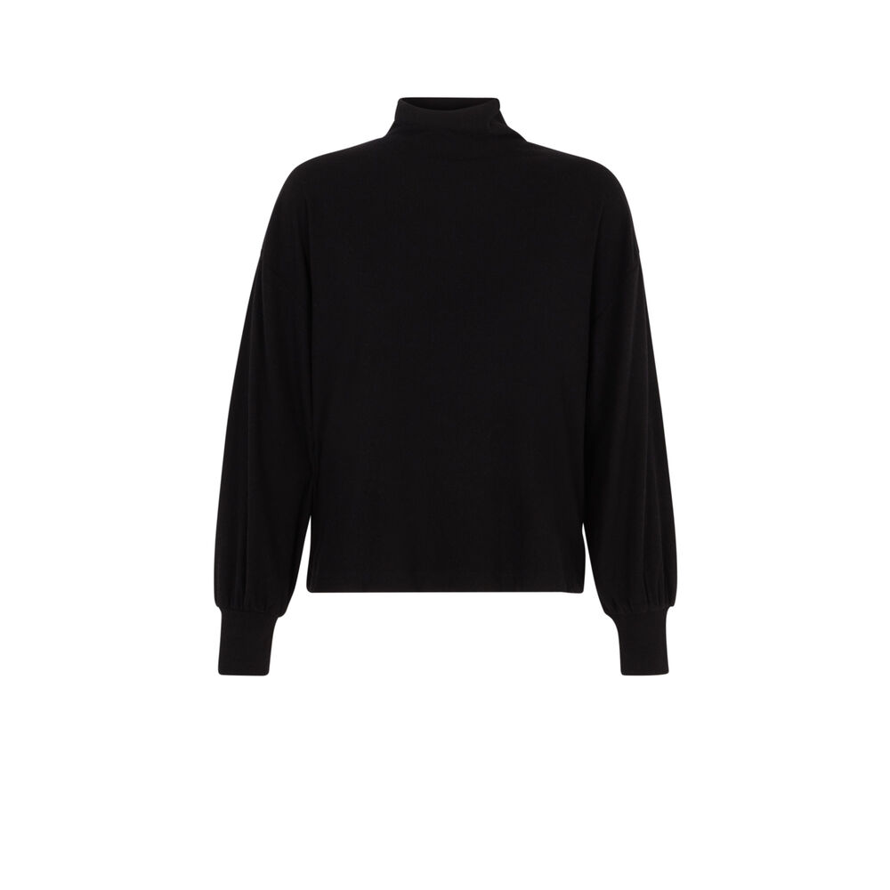 Top cuello vuelto - negro negro.