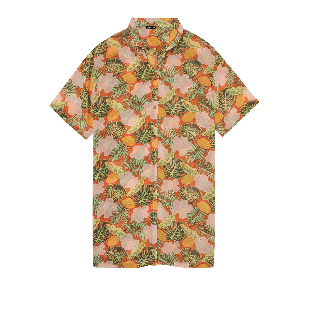 Camisa de playa con estampado tropical - naranja orange.