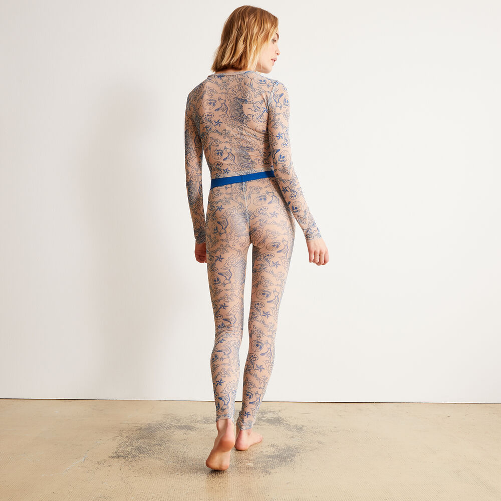 Top de manga larga efecto tatuaje bad babe - nude beis.