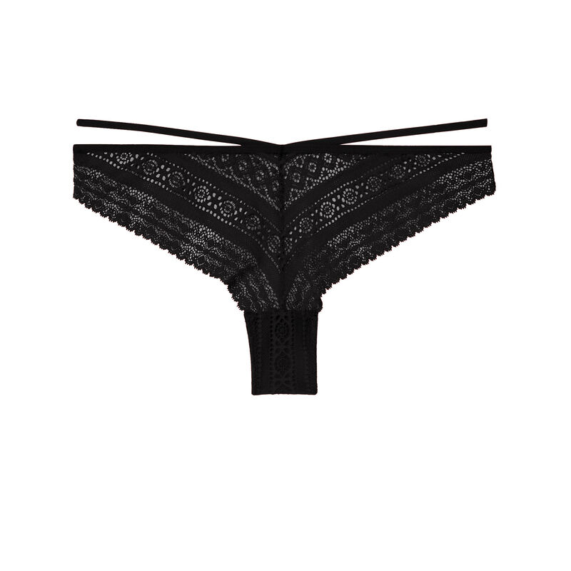 Braguita brasileña con detalle de lazos - negra Braguita brasileña con detalle de lazos - negra;