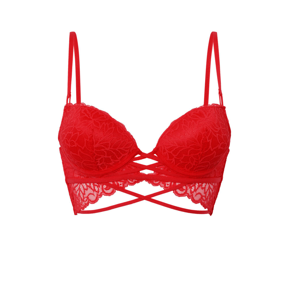 Sujetador push-up de encaje - rojo rojo.