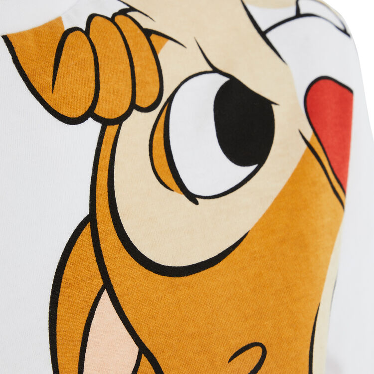 Túnica de manga corta con estampado de chip y chop tatiz blanco.