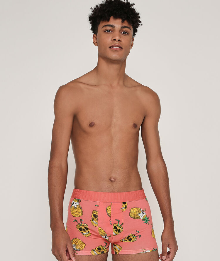 B&oacute;xer de algod&oacute;n estampado cocktailiz rosa.