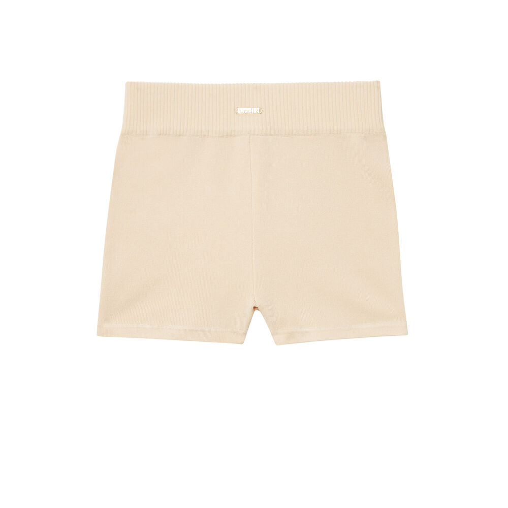 Pantalón corto ciclista de punto - beige beige.