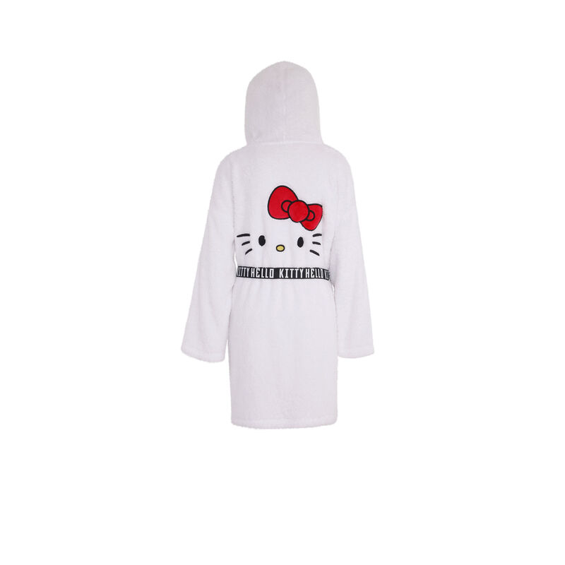 Albornoz polar con bordados de hello kitti kittiniz blanc.