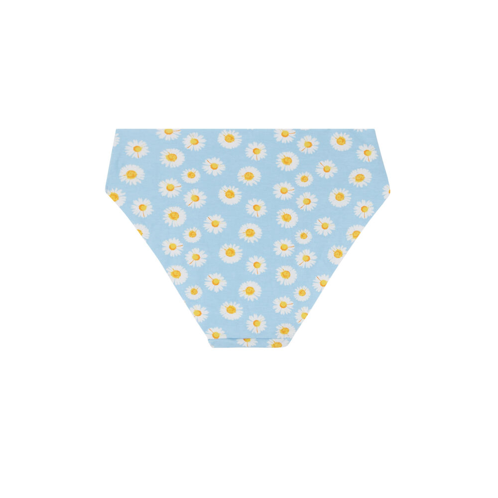 Braguita culotte de algodón con estampado de margaritas - azul claro azul.