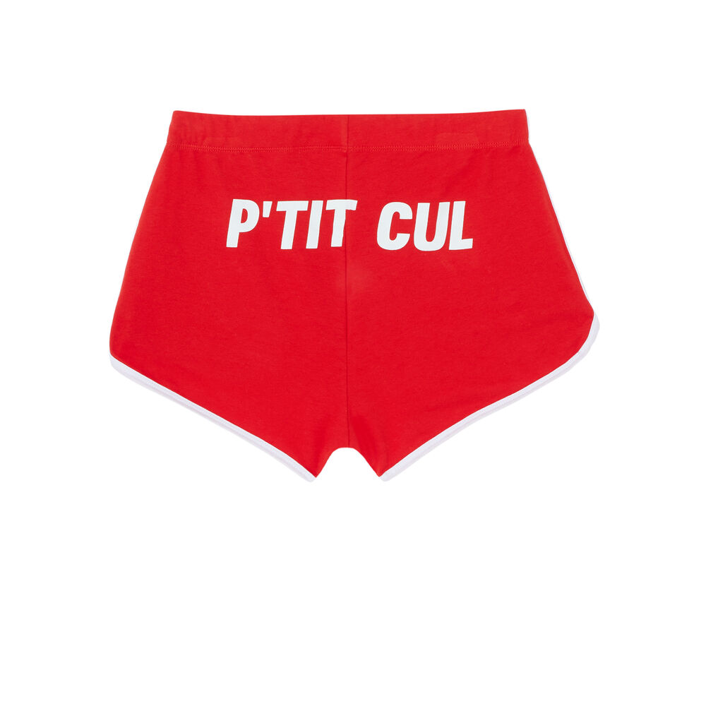 Shorts con mensaje p'tit cul - rojo rojo.