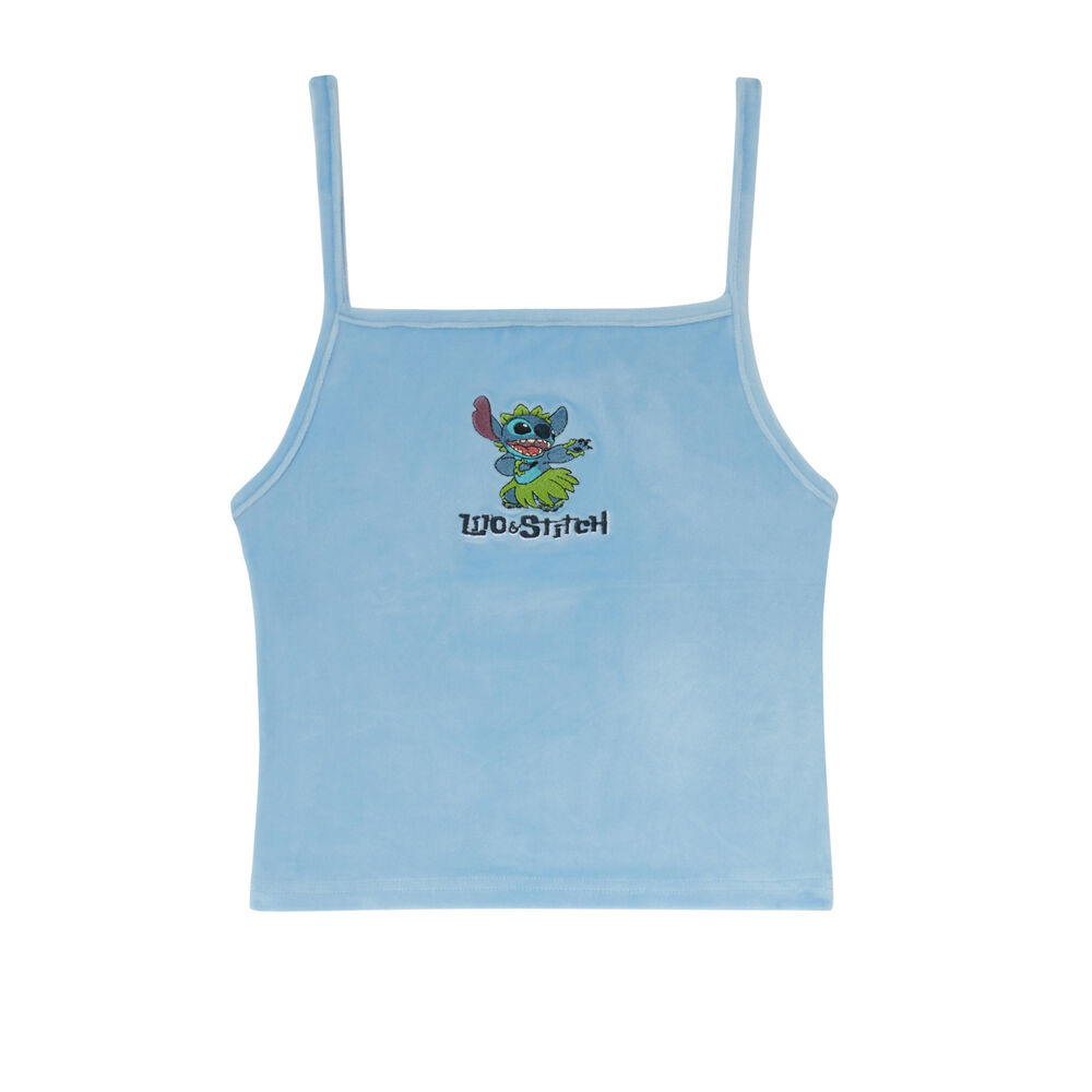 Top liso stitch - azul azul.