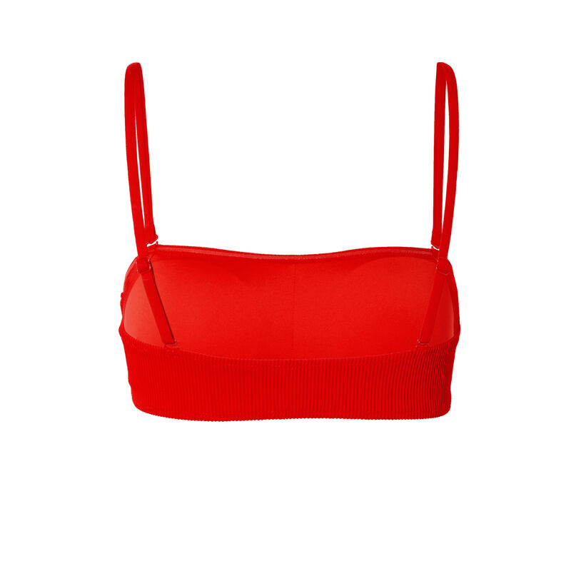 parte de arriba de bikini bandeau gofrada - roja parte de arriba de bikini bandeau gofrada - roja;