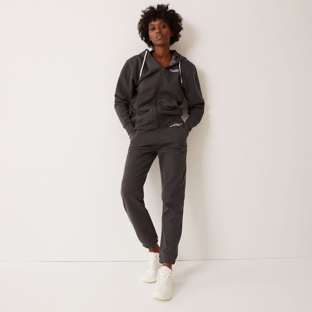 Chaqueta con capucha con mensaje - gris gris.