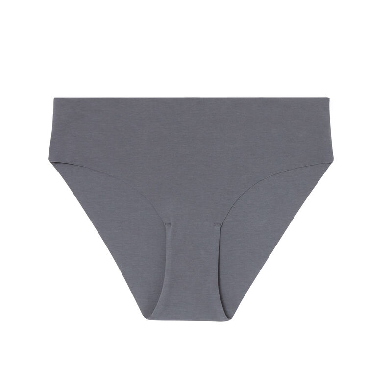 Braguita culotte de algodón liso - gris Braguita culotte de algodón liso - gris;
