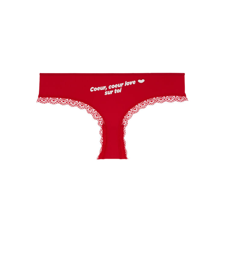 Braguita culotte de micro con mensaje bigloviz rojo.