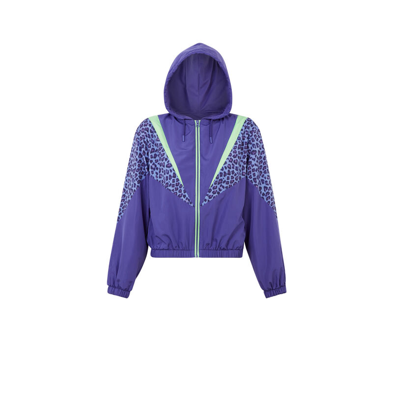 Chaqueta con cremallera y estampado de leopardo - violeta Chaqueta con cremallera y estampado de leopardo - violeta;