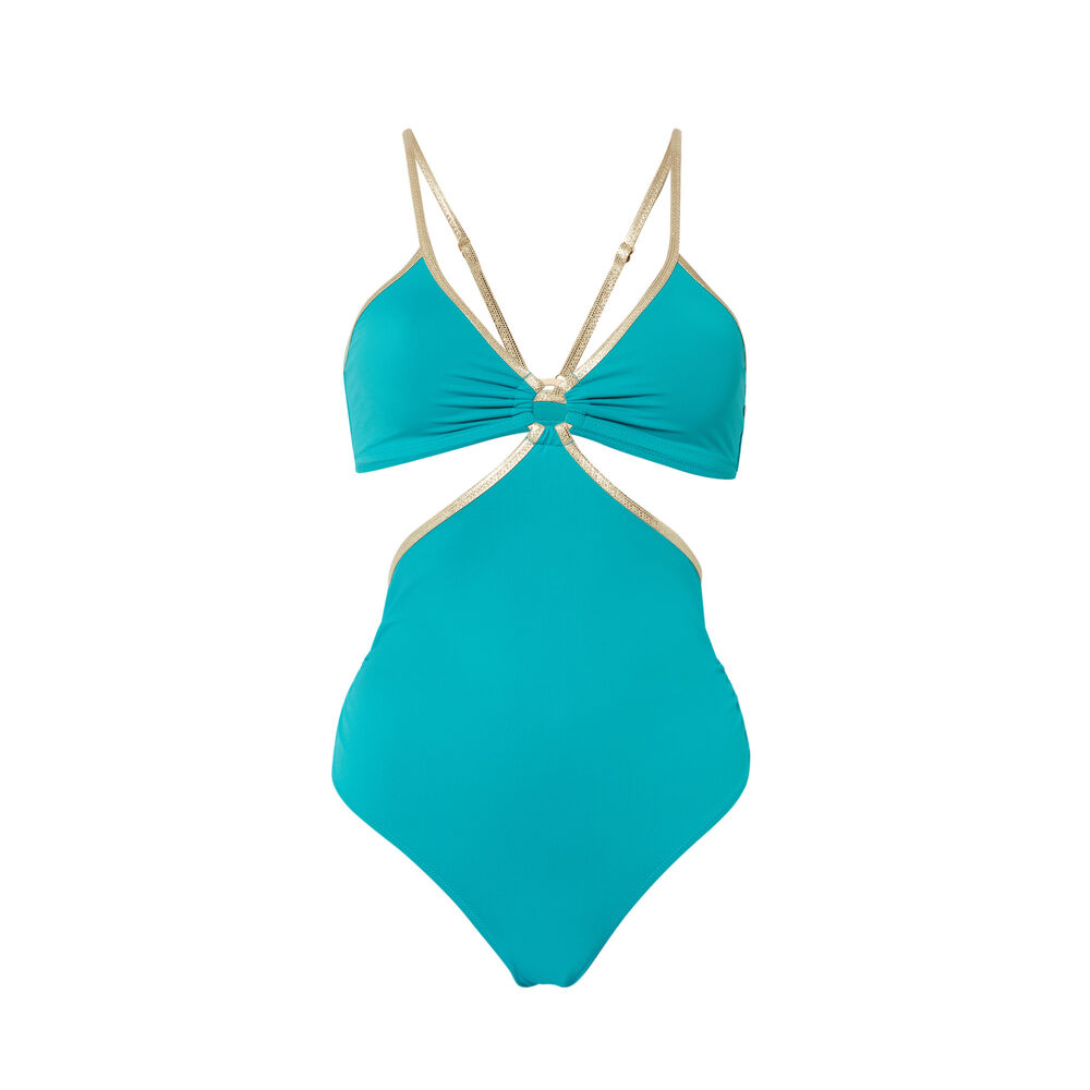 Maillot de 1 pieza trikini con detalle de anilla - azul azul.