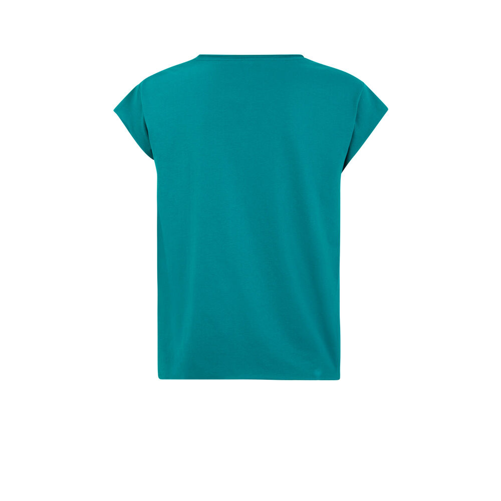 Top de manga corta con mensaje - verde verde.