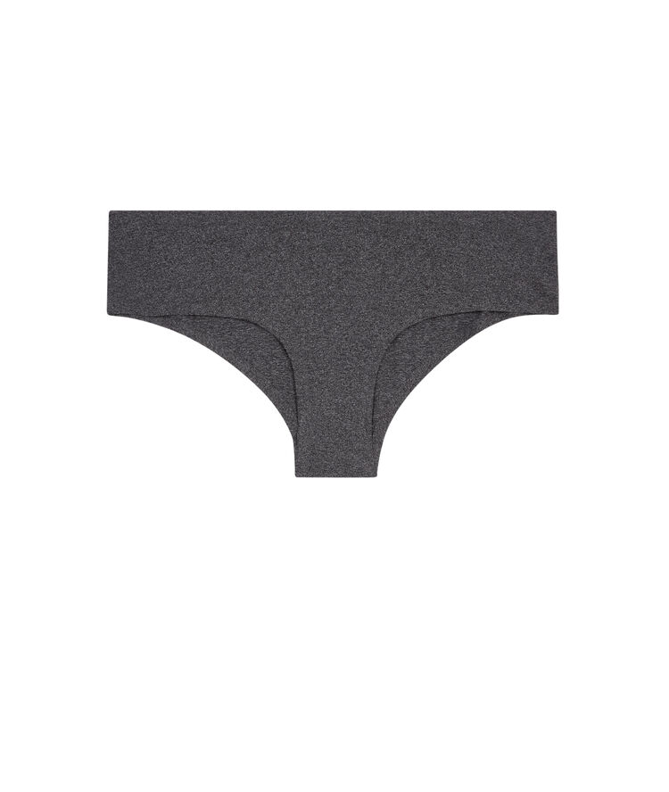 Braguita culotte lisa gris jaspeado de microfibra gris jaspeado.