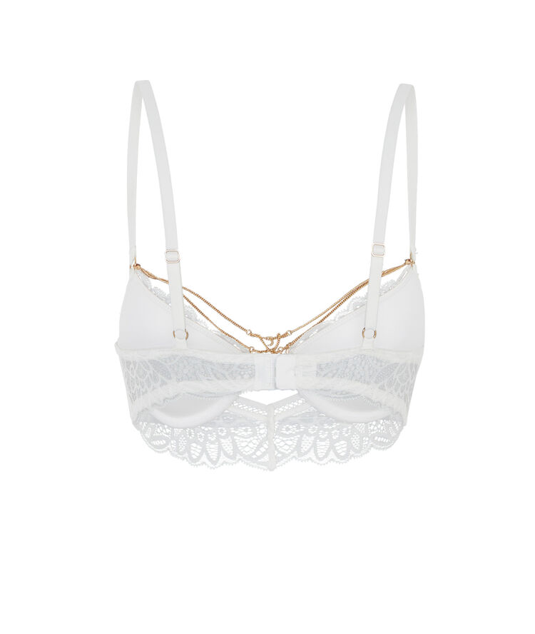 Sujetador corpiño push-up con joya - blanco blanco.