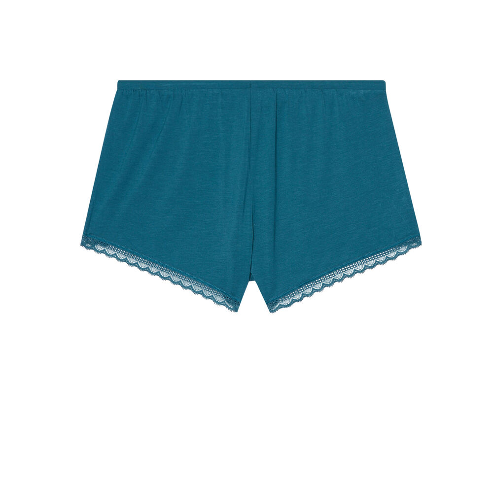 Shorts lisos de punto - azul azul.