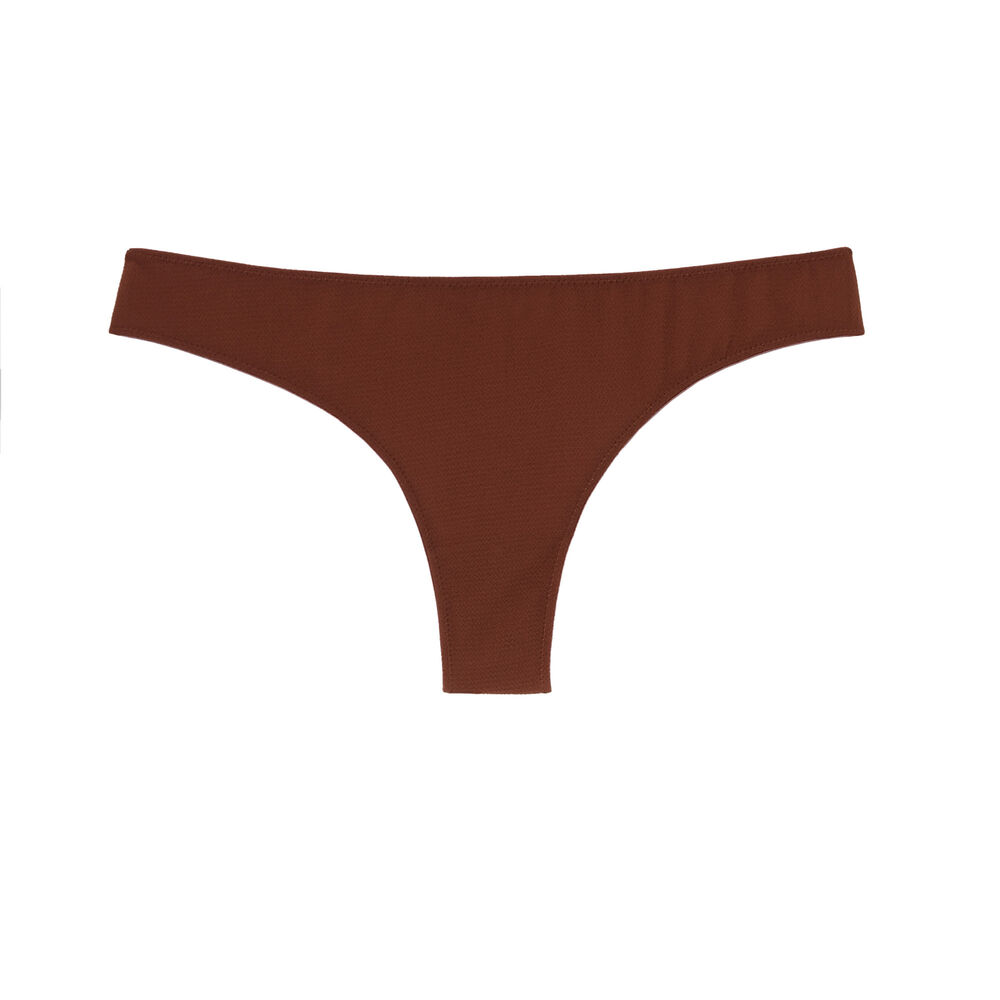 Tanga de satén - marrón marrón.
