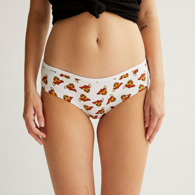 Braguita culotte con estampado de Bambi - blanco Braguita culotte con estampado de Bambi - blanco;