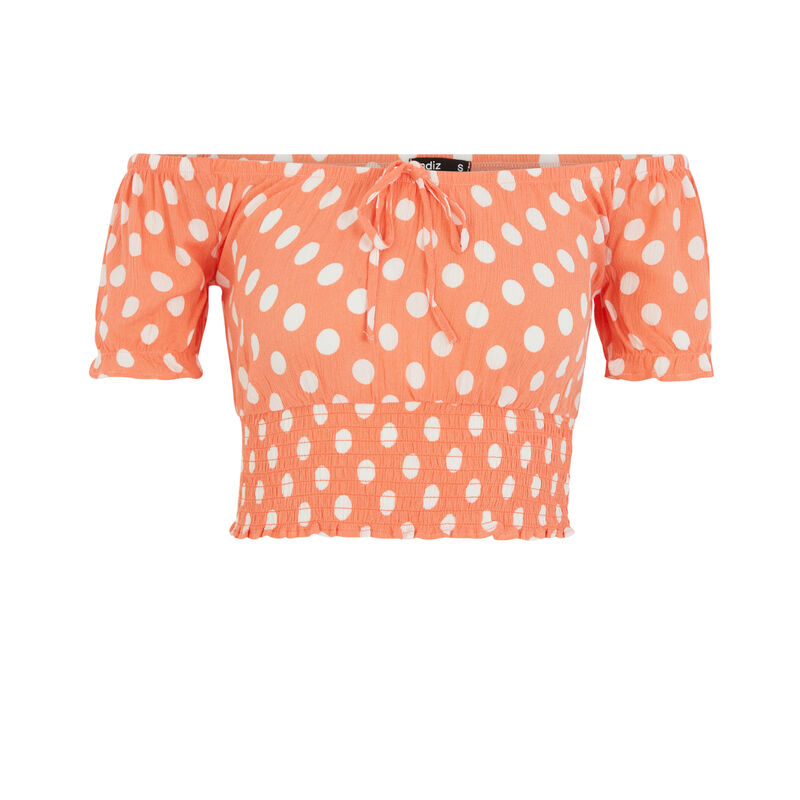 Top con estampado de lunares - naranja Top con estampado de lunares - naranja;