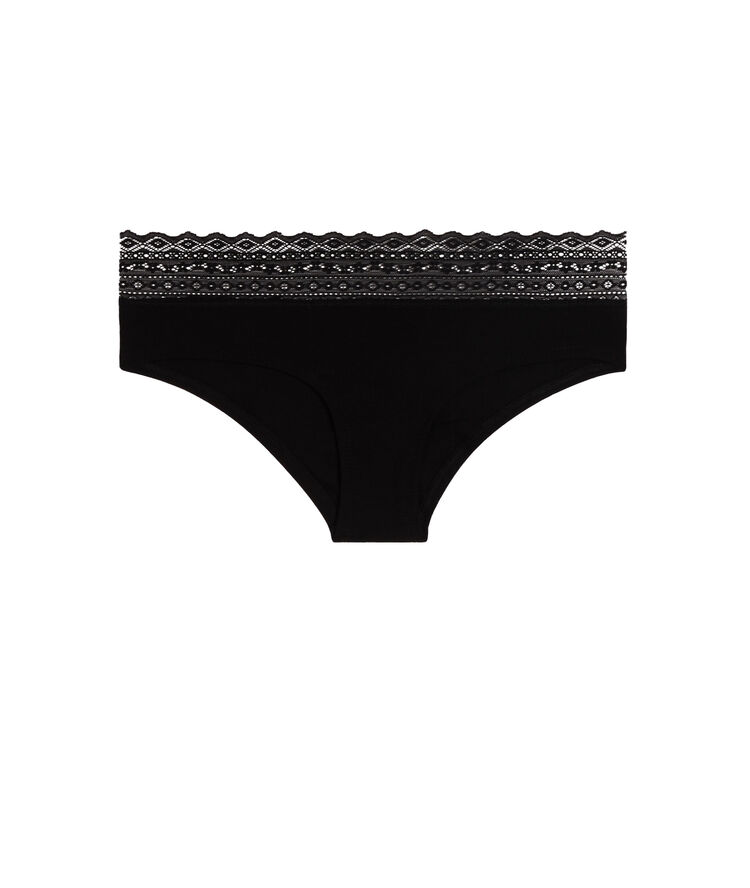 Braguita culotte de algodón lisa waistiz negro.