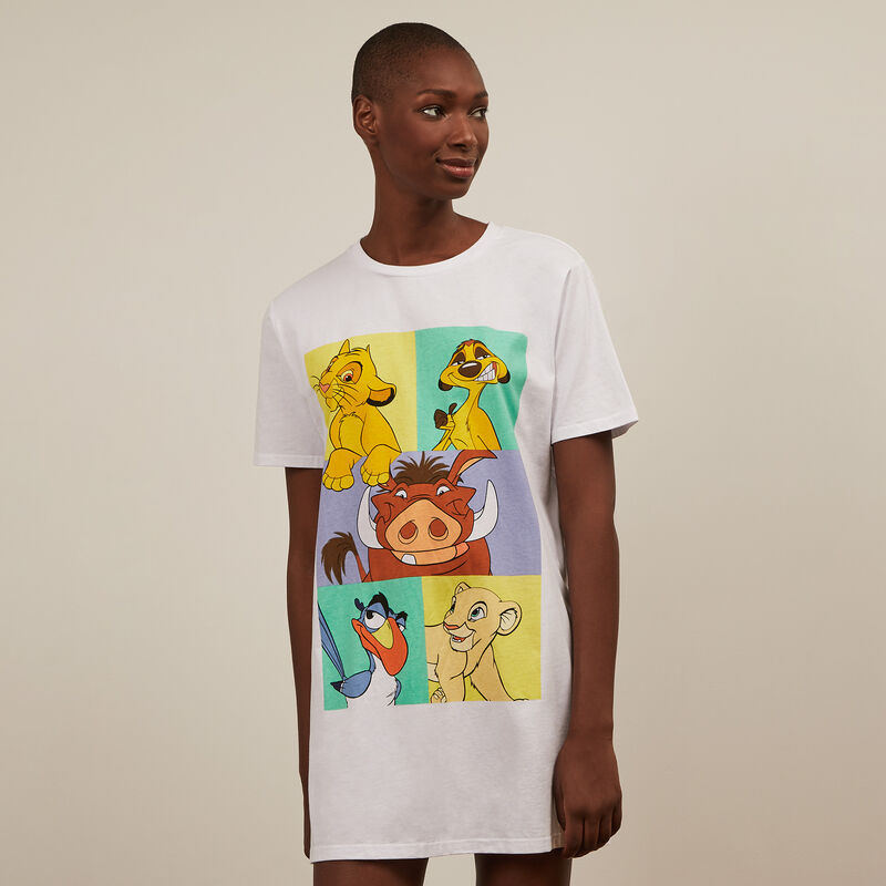 Camiseta larga de manga corta Rey León - blanca Camiseta larga de manga corta Rey León - blanca;