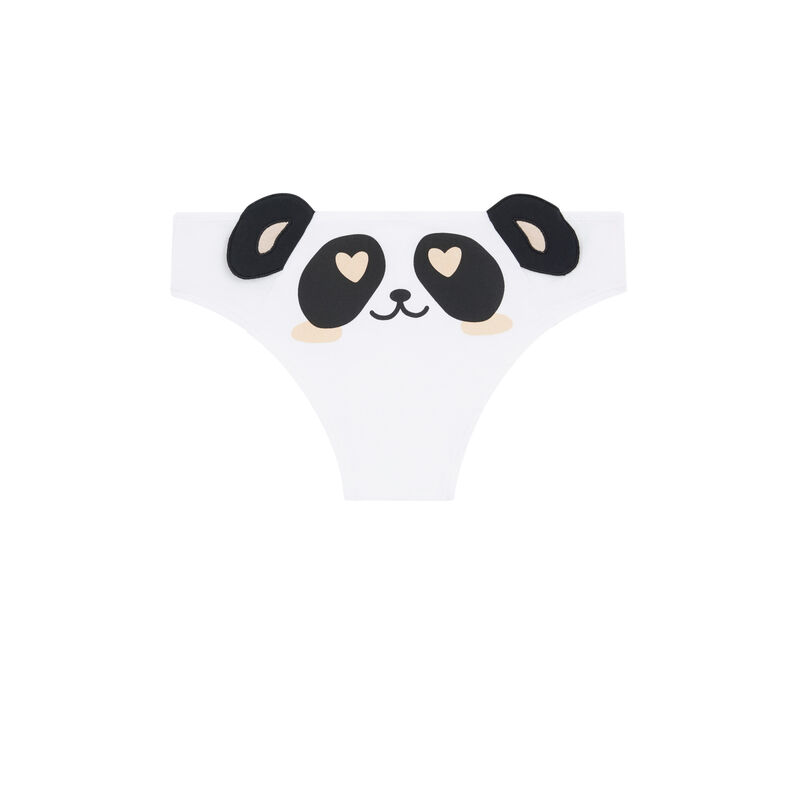 Braguita culotte de algodón estampado panda pandaiz blanco.