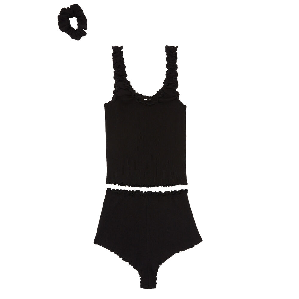 Set de pyjama avec chouchou assorti - noir noir.