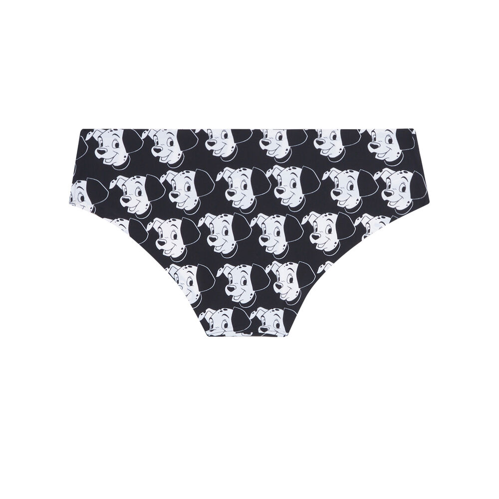 Braguita culotte con motivos de 101 dálmatas - negra negro.
