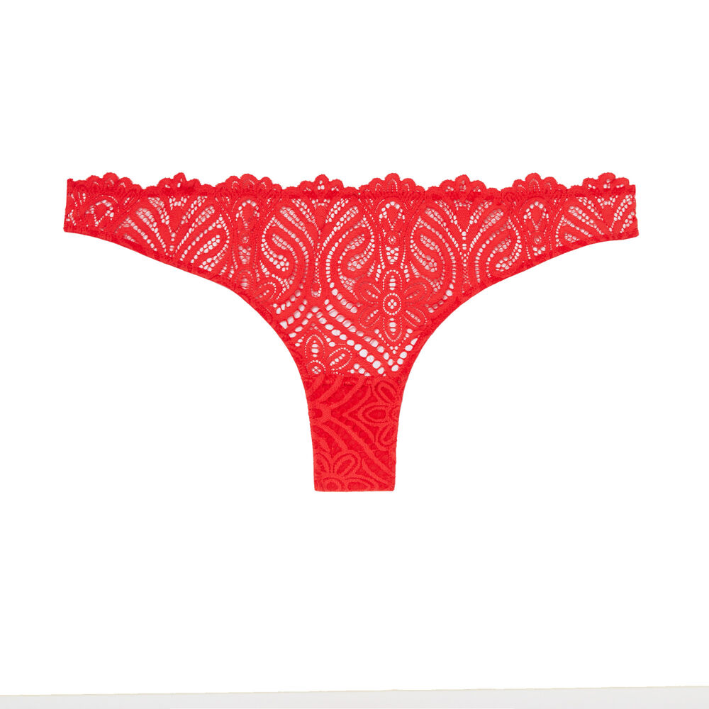 Braguita brasileña con detalles de lazos - roja rojo.