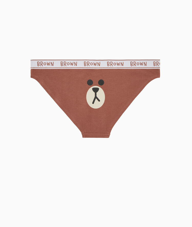 Braguita de algodón con estampado de oso - marrón marrón.