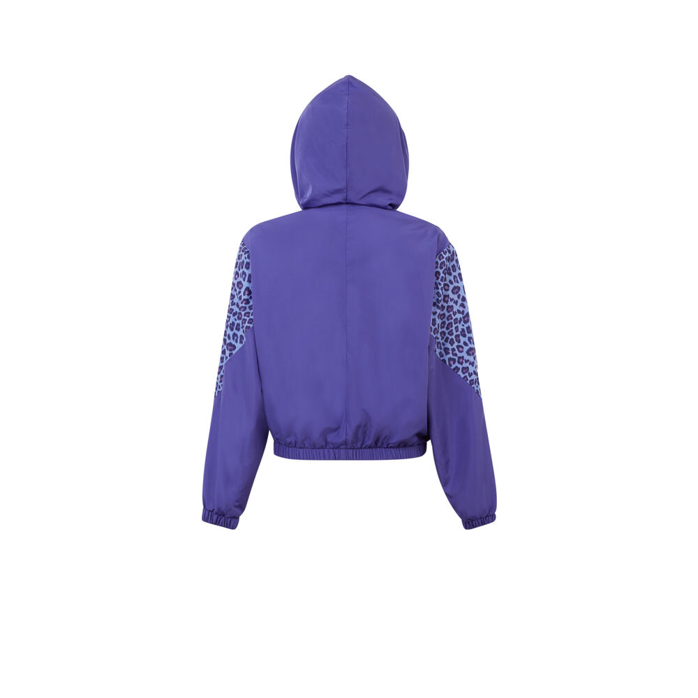 Chaqueta con cremallera y estampado de leopardo - violeta violeta.