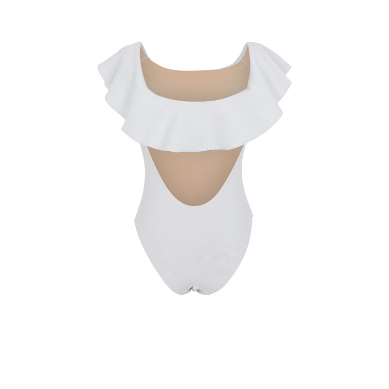 Bañador blanco con volante Bardoiz Bañador blanco con volante Bardoiz;
