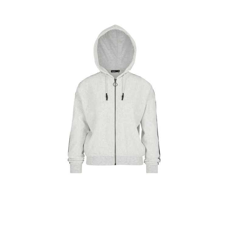 Sudadera tipo terciopelo helloiz gris claro.