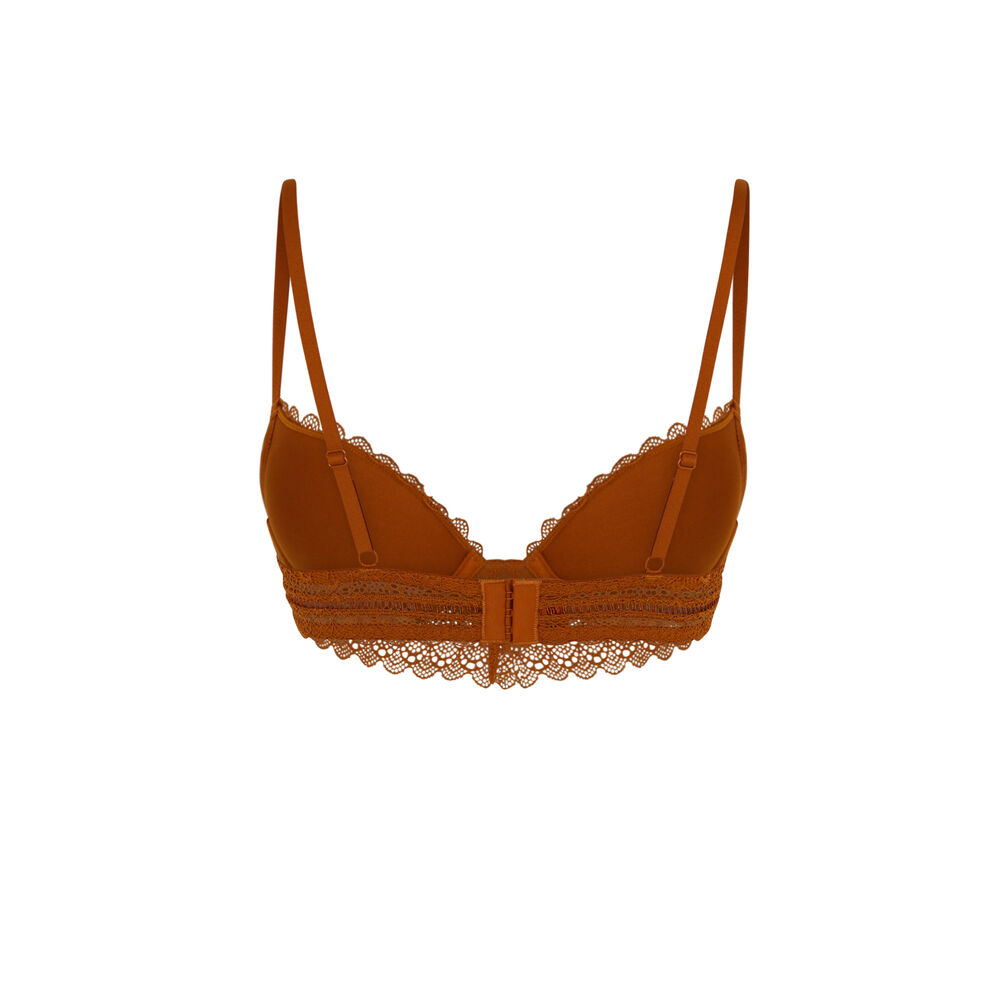 Sujetador ultra push-up de encaje - ocre marrón.