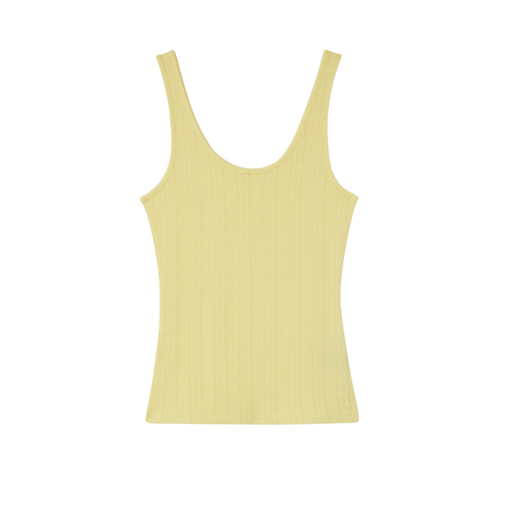 Camiseta lisa de punto con puntitos - amarilla amarillo.