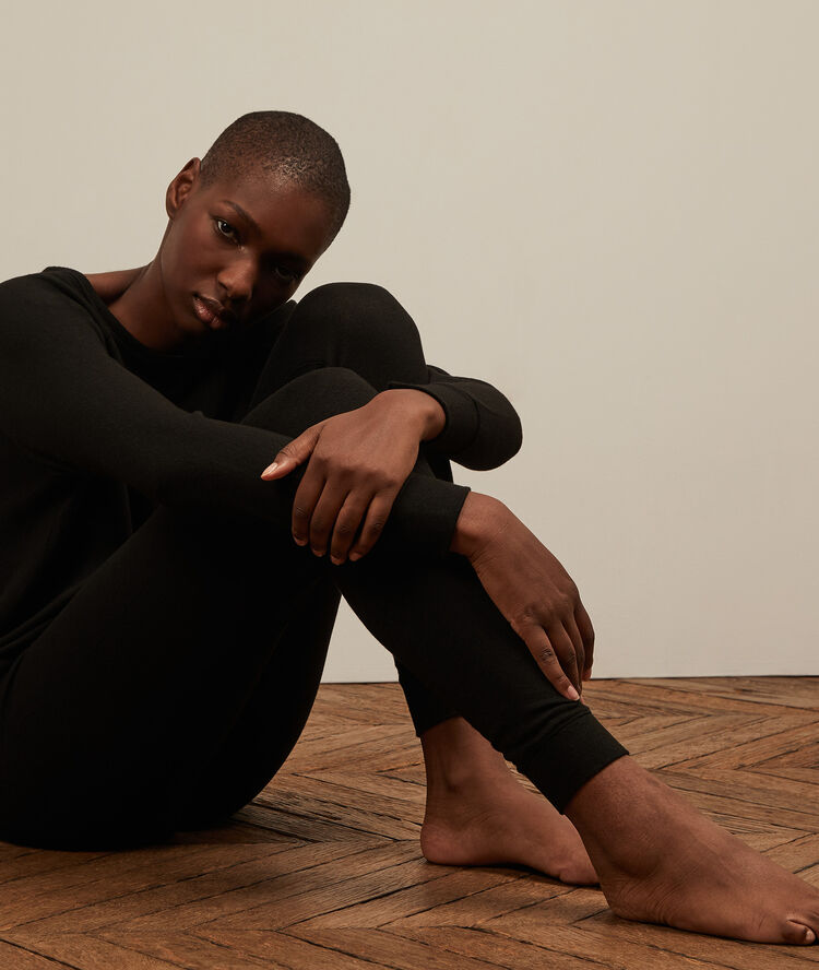 Top de manga larga - negro negro.