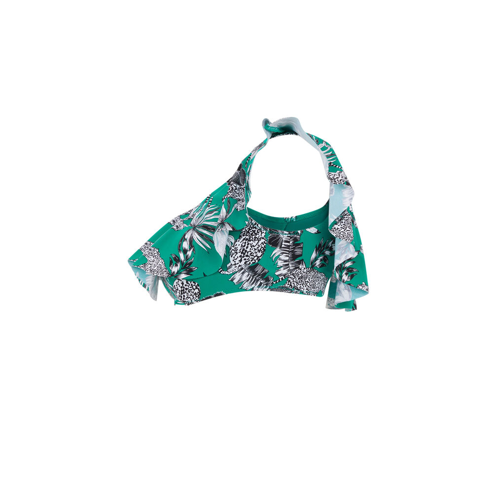 Parte de arriba de bikini con hombros al aire - verde verde.