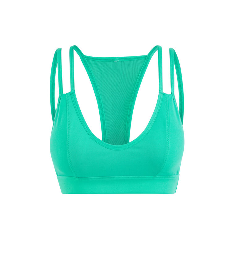 Sujetador deportivo de punto liso nolimitiz verde esmeralda.