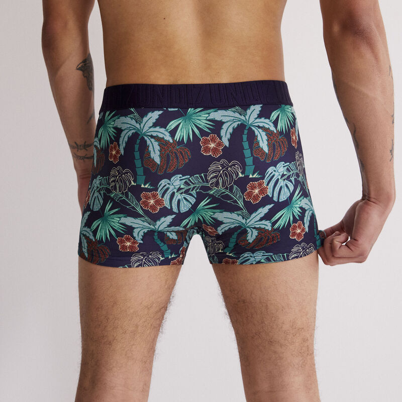 bóxer con estampado tropical - azul bóxer con estampado tropical - azul;