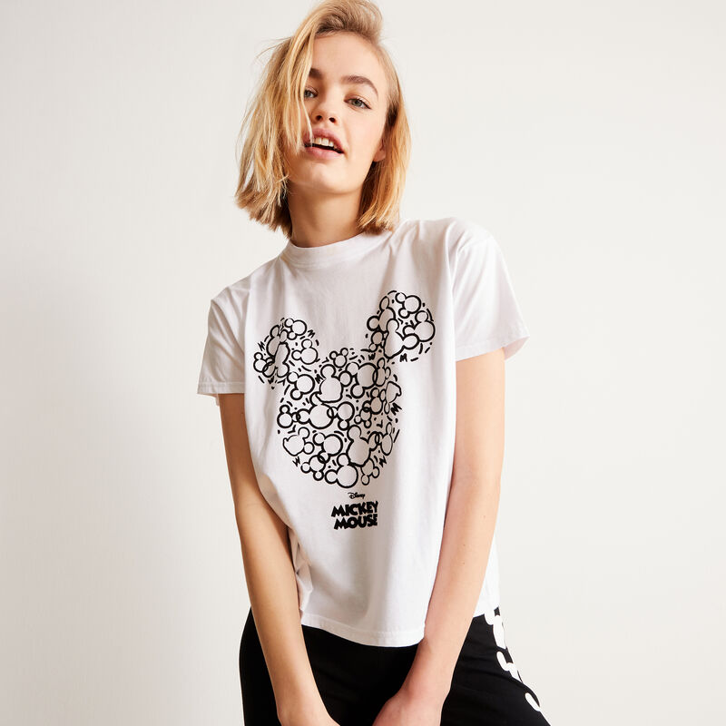 Top con estampado de Mickey - blanco Top con estampado de Mickey - blanco;