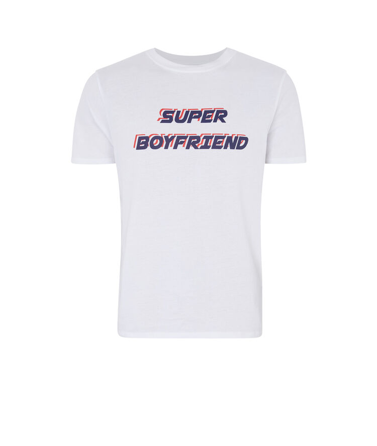 Set de pijama con mensaje superboyiz blanco.