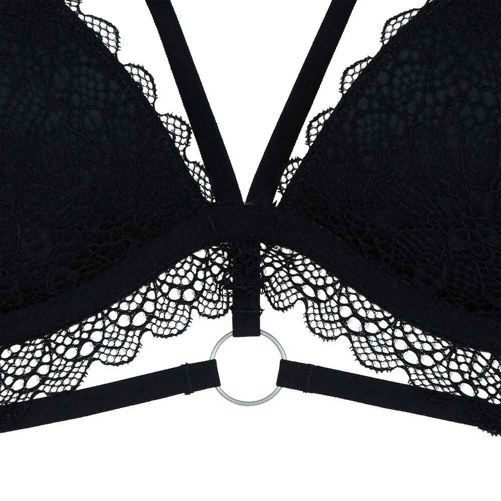 Sujetador push-up con cintas - negro negro.