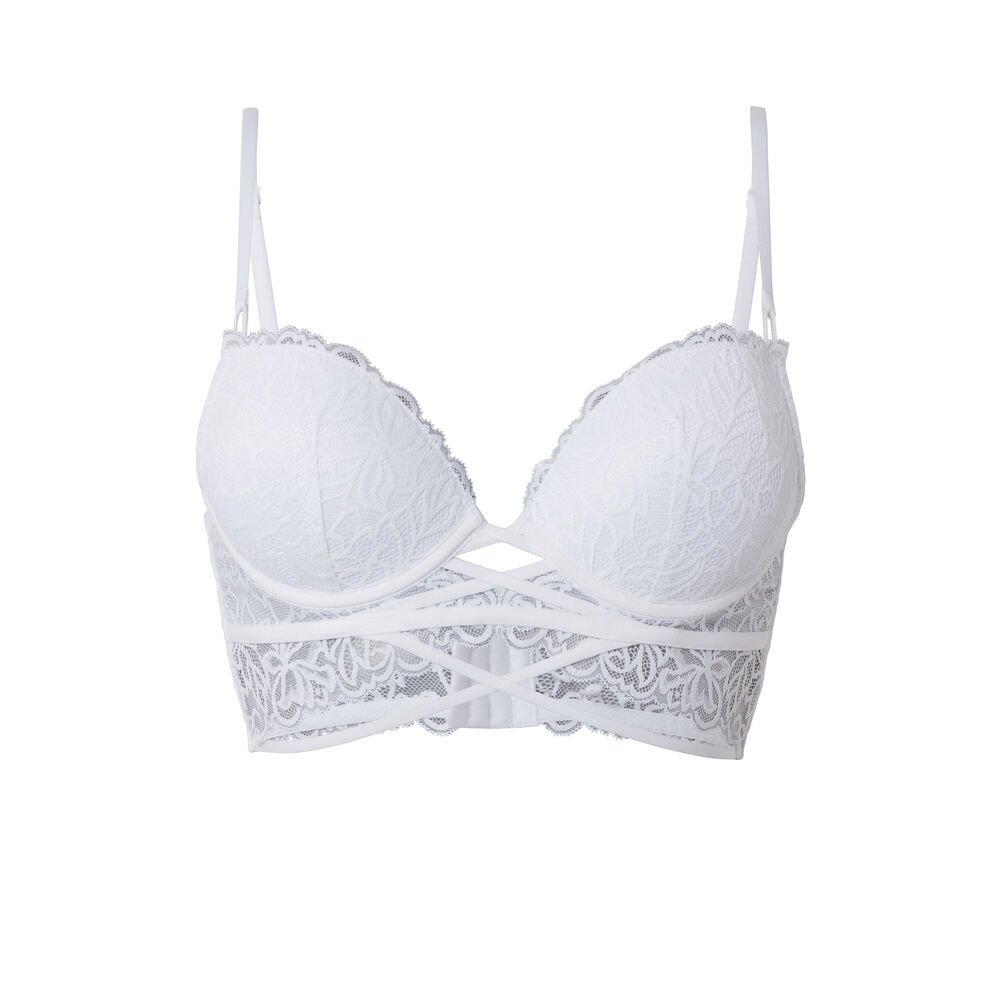 Sujetador push-up de encaje - blanco blanco.